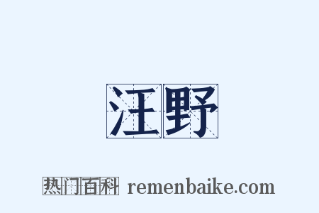 汪野是什么意思的图片